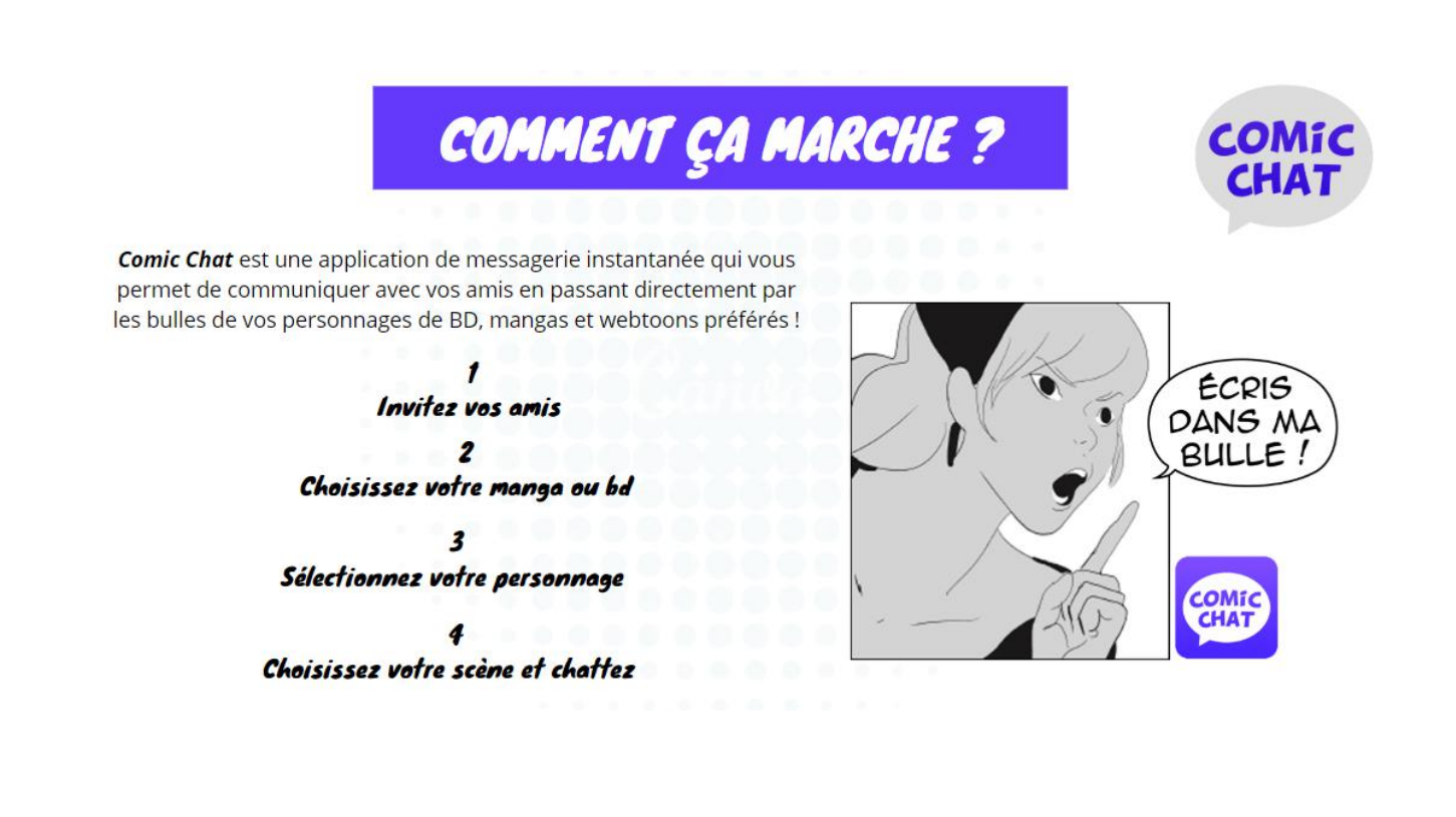 Comic Chat L Appli Qui Vous Permet De Communiquer Avec Vos Amis Via Les Bulles De Vos Personnages De Manga Webtoon Et Preferes